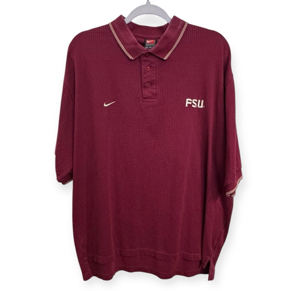 Nike Men's Vintage FSU Garnet Polo with‎ Contrast Trim Size XL